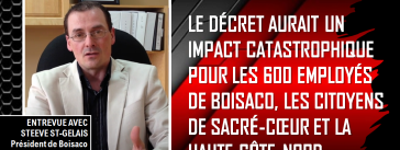 Steeve St-Gelais, président de Boisaco, revient sur le défilé organisé à Sacré-Cœur le 13 septembre pour protester contre le décret de protection du Caribou.