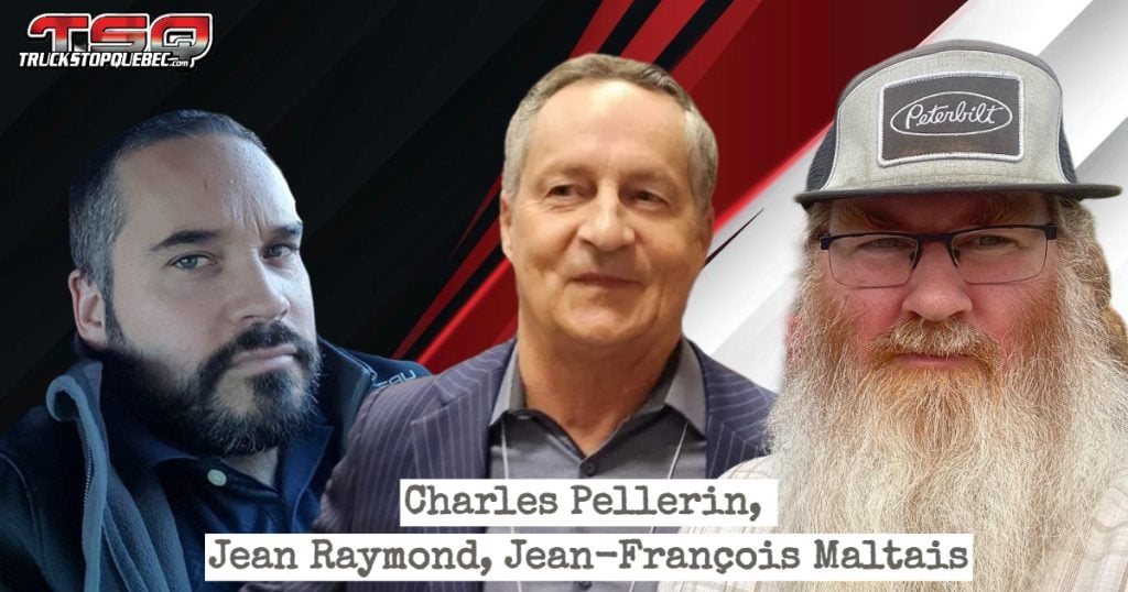 Podcast avec des gens de l'industrie du camionnage (photo) : Charles Pellerin, Jean Raymond et Jean-François Maltais.