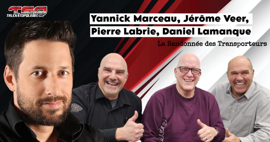 Yannick Marceau, qui parle dans ce podcast d'actualité, ainsi que Jérôme Veer, Pierre Labrie et Daniel Lamanque, qui discutent de la Randonnée des Transporteurs pour Opération Enfant Soleil.