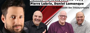 Yannick Marceau, qui parle dans ce podcast d'actualité, ainsi que Jérôme Veer, Pierre Labrie et Daniel Lamanque, qui discutent de la Randonnée des Transporteurs pour Opération Enfant Soleil.