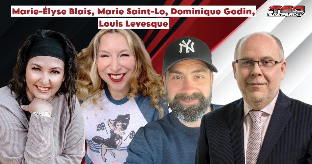 Marie-Élyse, Marie Saint-Lo, Dominique Godin et Louis Levesque s'adressent aux camionneurs et camionneuses dans ce podcast.