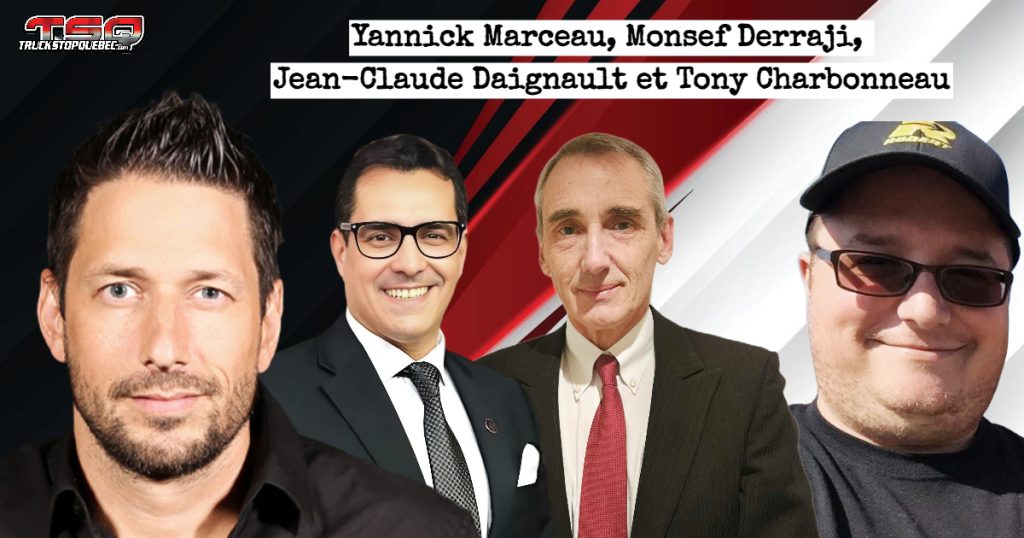 Yannick Marceau, Monsef Derraji, Jean-Claude Daignault et Tony Charbonneau qui discutent actualité, Chauffeur Inc, Sécurité Routière et agents de CRQ dans ce podcast sur le camionnage.