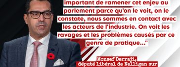 Monsef Derraji dépose une motion à l’Assemblée nationale pour dénoncer la pratique “Chauffeur Inc.” dans l’industrie du camionnage au Québec.