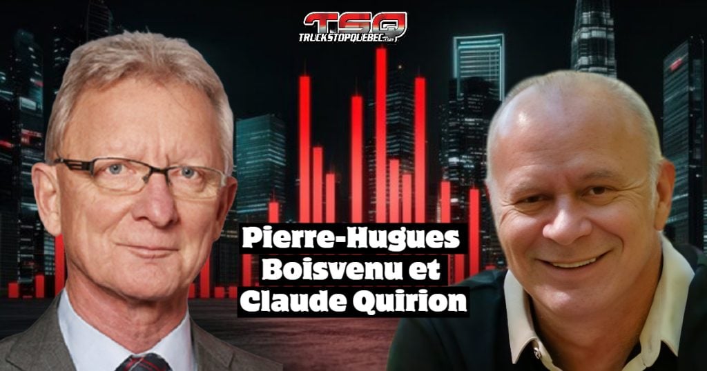 Pierre-Hugues Boisvenu et Claude Quirion, qui s'adressent aux camionneurs dans ce podcast en abordant l'actualité, la politique et les relations amoureuses.