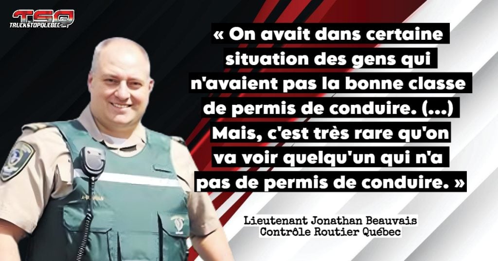 Lieutenant Jonathan Beauvais, Coordonnateur provincial aux communications à Contrôle Routier Québec – SAAQ, qui nous parle dans ce podcast du bilan des opérations associées à Chauffeur Inc.