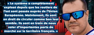 David Perrotin et une citation qui vient de l'entrevue qu'il a donné sur nos ondes concernant le camionnage en France et l'Union Européenne.