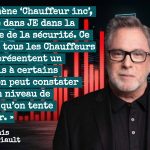 Denis Therriault en studio, parlant de Chauffeur inc. et de la facilité d’obtenir un permis de camion en 2025, tel que présenté dans l’émission JE à TVA.