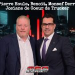 Jean-Pierre Houle, Benoit Therrien, Monsef Derraji et Josiane de Coeur de Trucker, que l'on peut entendre dans ce podcast spécialisé sur le camionnage.