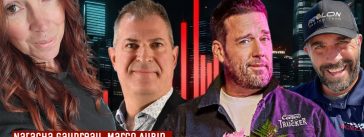 Natacha Gaudreau, Marco Aubin, P-A Méthot et Martin D'Anjou, qui discutent transport dans ce podcast sur la Radio des Camionneurs.