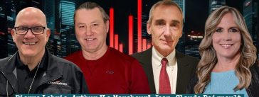 Arthur Fortin alias Arthur le Marcheur, Pierre Labrie de Transport Bernières, Jean-Claude Daignault de la Fraternité des constables, et Nathalie, candidate de Cœur de Trucker, en entrevue à la radio pour parler de défis humains, de sécurité routière et d’amour au volant.