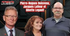 Pierre-Hugues Boisvenu, Jacques Lafleur et Ginette Legault, qui participent à ce podcast du camionnage.