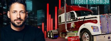 Yannick Marceau et un camion de Transport Fidèle Tremblay, qui nous parlent actualité et camionnage dans ce podcast.