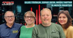 Gilles Tremblay de Prolab, Sophie Jacob, Benoit Therrien et Monica Patterson, qui participent à ce podcast sur l'entretien, la prévention des camions, la manifestation de l'ANCAI et le camionnage.