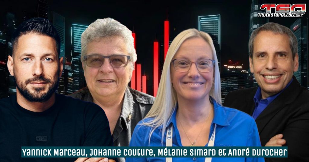 Yannick Marceau, Johanne Couture, André Durocher, Mélanie Simard et François Morin participent à ce podcast qui traite des sujets de l'actualité et du camionnage.