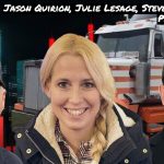 Jason Quirion, Philippe Blouin, Steve Bouchard et Julie Lesage qui participent à ce podcast sur la radio des camionneurs de Truck Stop Québec.