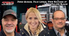 Jason Quirion, Philippe Blouin, Steve Bouchard et Julie Lesage qui participent à ce podcast sur la radio des camionneurs de Truck Stop Québec.