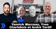 Yannick Marceau, Yves Charlebois, Benoit Therrien et André Tardif sur la radio des Camionneurs de Truck Stop Québec.