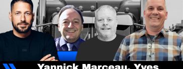 Yannick Marceau, Yves Charlebois, Benoit Therrien et André Tardif sur la radio des Camionneurs de Truck Stop Québec.