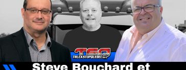 Steve Bouchard du magazine Transport Routier, Benoit Therrien et Marco Lamoureux dans un podcast dédié aux gens de l'industrie du Camionnage.