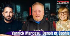 Yannick Marceau, Benoit Therrien et Sophie Jacob, qui participent à ce podcast sur les camionneurs, le stratagème Chauffeur Inc et l'actualité.