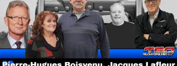Pierre-Hugues Boisvenu, Jacques Lafleur, Ginette Legault et Pierre Labrie qui discutent politique, actualité, courses, camionnage et la Randonnée des Transporteurs dans ce podcast.