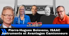 Pierre-Hugues Boisvenu, Mélanie Simard et André Durocher de ISAAC Instruments, Benoit Therrien et Michel Paquette de Avantages Camionneurs, qui parlent dans ce podcast de l'industrie du Camionnage.