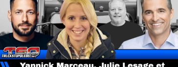 Yannick Marceau, Julie Lesage, Benoit Therrien et Alex Boissonneault du PQ, qui discutent actualité, politique et camionnage dans ce podcast sur Truck Stop Québec.