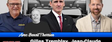 Gilles Tremblay de Prolab, Jean-Claude Daigneault de la FCCRQ et Xavier Barsalou-Duval du Bloc Québécois, qui participent à ce podcast sur la radio des camionneurs avec Benoit Therrien.