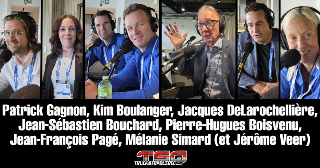 Pierre-Hugues Boisvenu, Jacques DeLarochellière, Jean-Sébastien Bouchard, Mélanie Simard, Patrick Gagnon, Jérôme Veer, Jean-François Pagé et Kim Boulanger en direct de la Conférence des Utilisateurs d'ISAAC Instruments (jour 1), sur Truck Stop Québec.