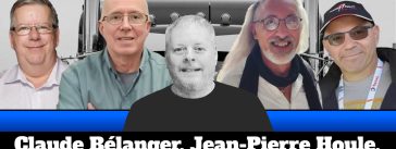 Jean-Pierre Houle, Claude Bélanger, Patrick Pinson et Dominique Boisseau qui participent à ce podcast de Benoit Therrien sur la radio des camionneurs de Truck Stop Québec.