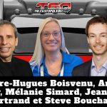Pierre-Hugues Boisvenu, la chronique ISAAC avec André Durocher et Mélanie Simard, Jean-Philippe Bertrand, et Steve Bouchard de Transport Routier, qui ont participé à la radio de Truck Stop Québec avec Benoit Therrien.