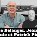 Claude Bélanger, Jean-Pierre Houle et Patrick Pinson qui discutent de camionnage avec Benoit Therrien sur la radio des camionneurs.