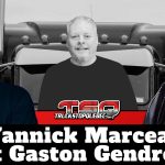 Yannick Marceau et Gaston Gendron qui, dans ce podcast, parlent camionnage et actualité avec Benoit Therrien (centre).