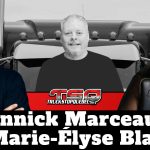Yannick Marceau et Marie-Élyse Blais qui participent à la radio des camionneurs au micro de Benoit Therrien.