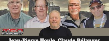 Jean-Pierre Houle, Claude Bélanger, Sylvain Lebreux, et Patrick Pinson, qui participent à ce podcast avec Benoit Therrien, animateur de Truck Stop Québec.