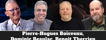 Pierre-Hugues Boisvenu, Benoit Therrien, Dominic Beaulac, Stéphane Lévesque qui participent à ce podcast sur Truck Stop QUébec