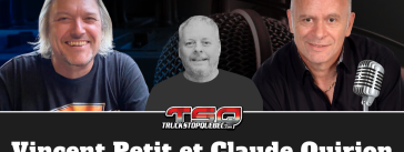Vincent Petit et Claude Quirion qui participent à ce podcast au micro de Benoit Therrien, la radio des Camionneurs.