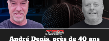André Denis, qui participe à cette entrevue sur sa carrière de camionneur au micro de Benoit Therrien.