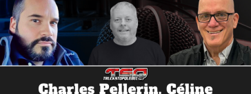 Charles Pellerin, Benoit Therrien et Pierre Labrie sur cette photo, qui participent à ce podcast camionneurs avec Céline Vachon (absente de la photo).