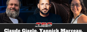 Claude Gizelo de Services Logistiques Prince, Yannick Marceau et Marie-Élyse Blais, qui participent à ce podcast sur la radio des Camionneurs de Truck Stop Québec.