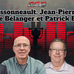 Alex Boissonneault, Jean-Pierre Houle, Claude Bélanger et Patrick Pinson, qui participent à ce podcast sur la SAAQ, le camionnage et la situation météo en France.