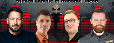Yannick Marceau, Michael Deschambault, Steven Labelle et Maxime Jacob qui participent à ce podcast sur la radio des camionneurs de Truck Stop Québec.