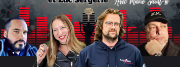 Charles Pellerin, Marie Saint-Laurent, Patrick Gagnon et Luc Sergerie qui participent à ce podcast sur la radio des camionneurs de Truck Stop Québec.