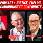 Pierre-Hugues Boisvenu, Pierre Labrie et Julien Le Roux discutent camionnage et justice au micro de Benoit Therrien sur la radio des camionneurs de Truck Stop Québec.