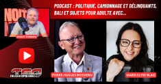 Benoit Therrien reçoit Pierre-Hugues Boisvenu et Marie-Élyse Blais pour aborder la politique, le camionnage et des sujets pour adultes sur Truck Stop Québec.