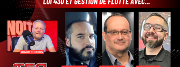 Benoit Therrien reçoit Charles Pellerin, Steve Bouchard de Transport Routier, et Samuel Bibeau de FLEET Solution, pour discuter camionnage sur les ondes de Truck Stop Québec.