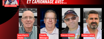 Claude Bélanger, Jean-Pierre Houle, Fabien Calvet et Patrick Pinson sont au micro de Benoit Therrien pour discuter du camionnage sur la radio des Camionneurs de Truck Stop Québec.