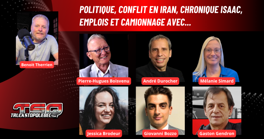Pierre-Hugues Boisvenu, ISAAC Instruments, Giovanni Bozzo et Gaston Gendron au micro de Benoit Therrien sur la radio des camionneurs.