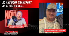 Jean-François Tessier au micro de Benoit Therrien sur Truck Stop Québec pour célébrer les 20 ans de Transport JF Tessier.