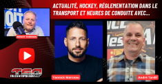 Yannick Marceau et André Tardif au micro de Benoit Therrien de Truck Stop Québec pour parler actualités et camionnage.